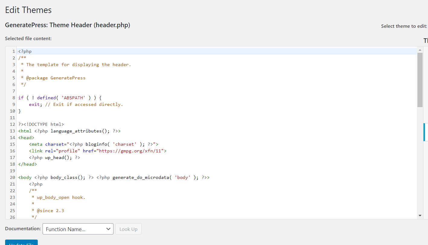 แก้ไขส่วนหัวใน WordPress ผ่านไฟล์ header.php