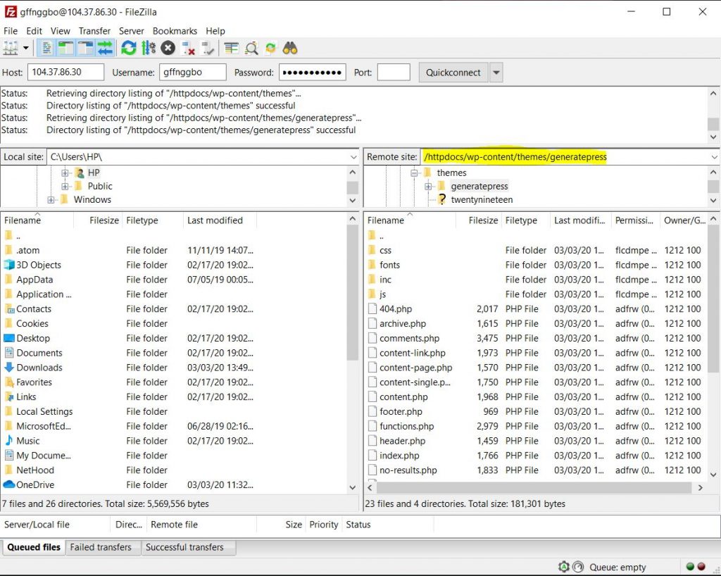 Editar rodapé do WordPress via FTP