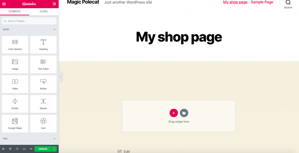Настройте страницу магазина WooCommerce с помощью конструктора страниц
