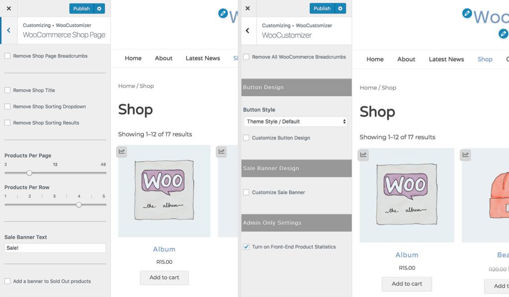 Настроить страницу магазина WooCommerce — WooCustomizer