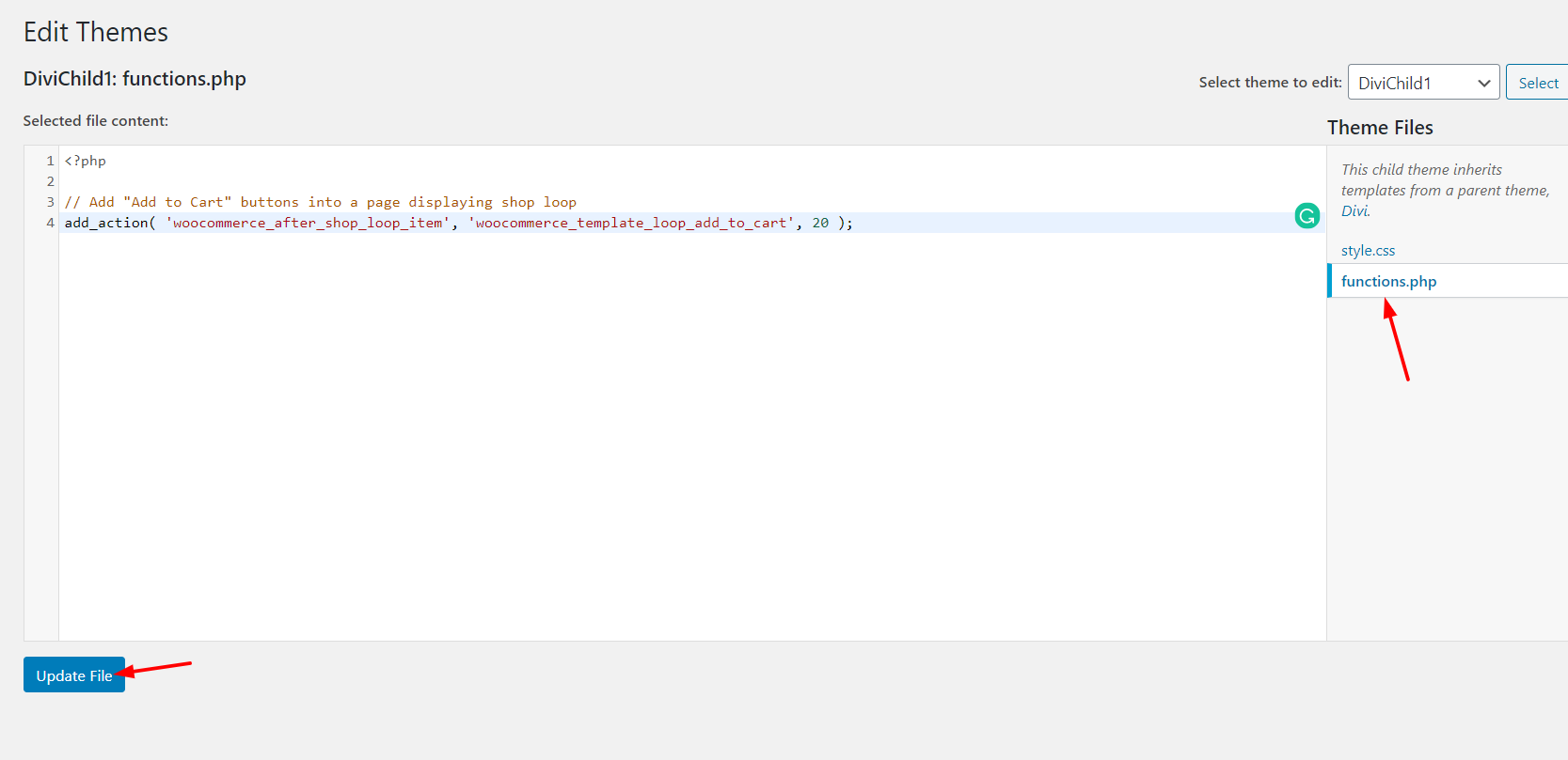 ปุ่มหยิบใส่ตะกร้าใน Divi - PHP script