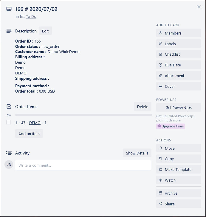 sematkan papan dan kartu trello di wordpress - demo plugin
