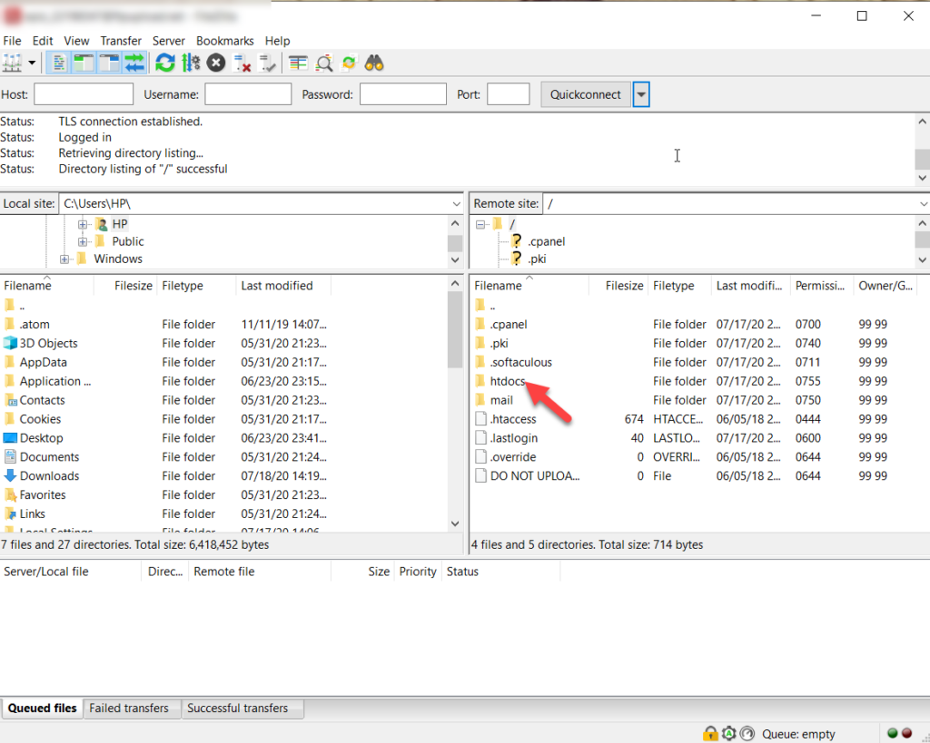 Perbaiki file htaccess di WordPress dengan FileZilla