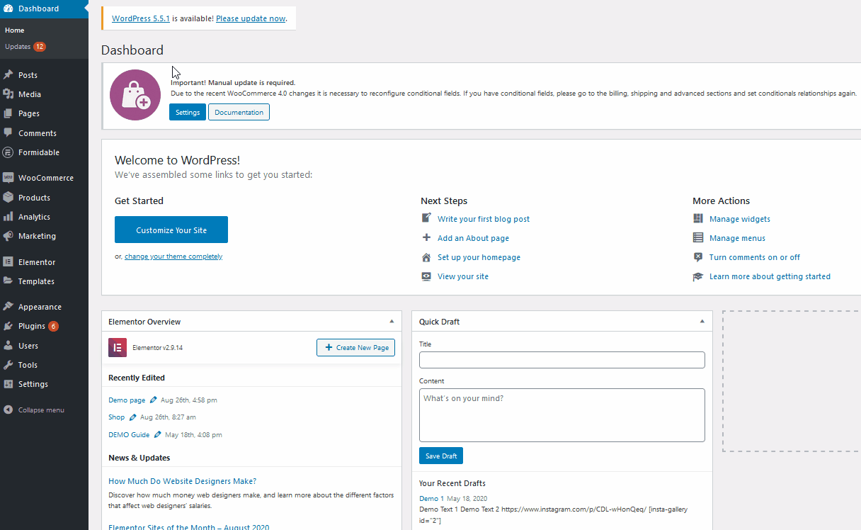 pedidos de autocomplete woocommerce - configurações de pedidos de preenchimento automático