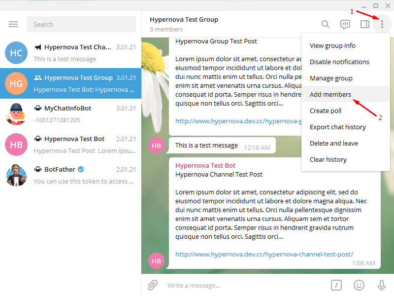 Adăugați Telegram la WordPress - Adăugați membri la grup