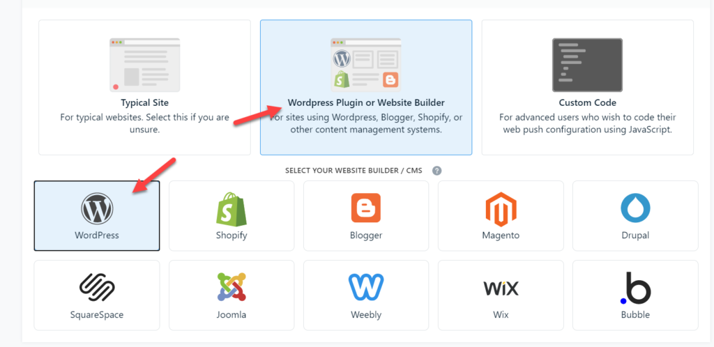 WordPress 통합에 푸시 알림 추가