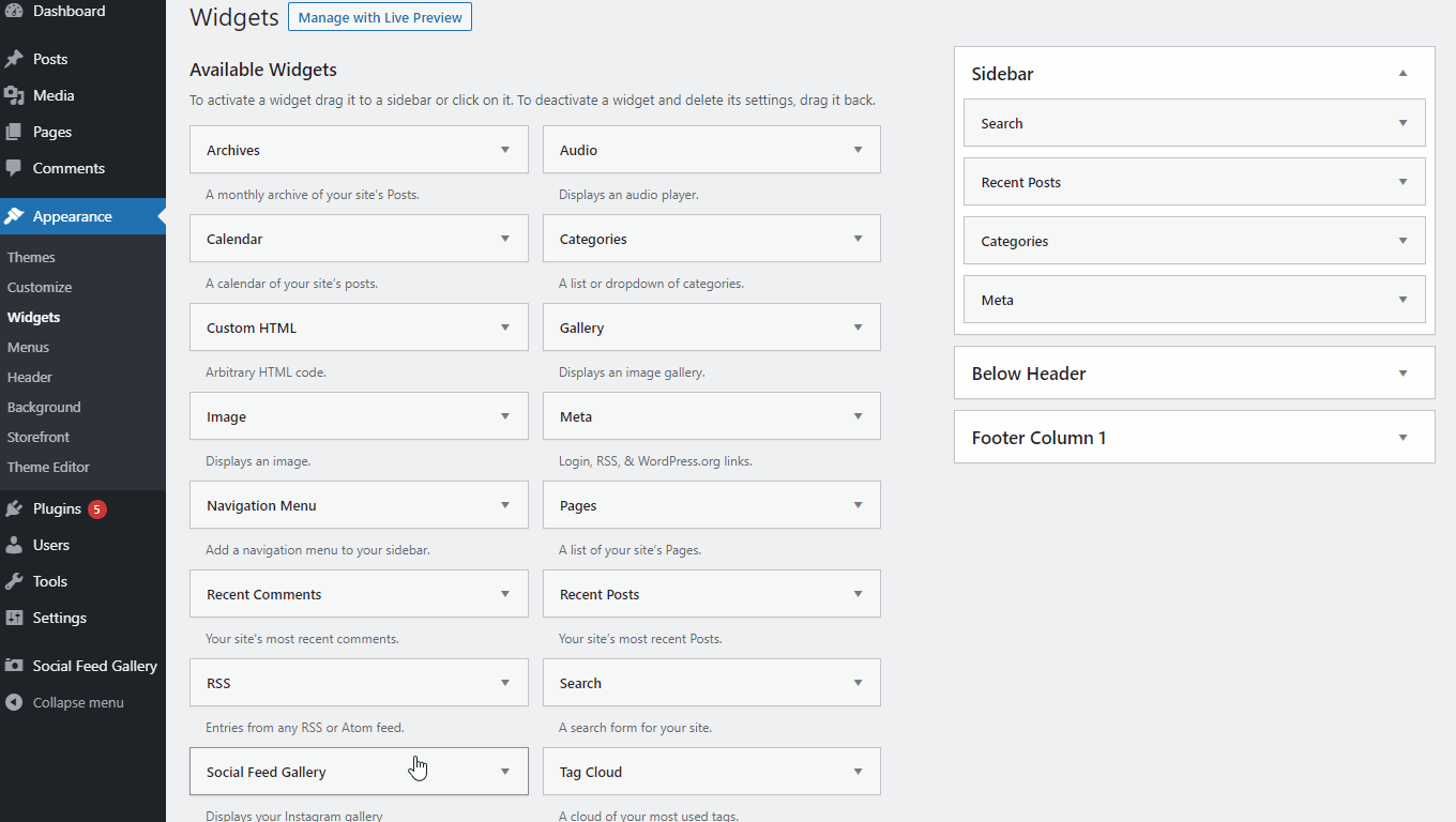 widgets meilleurs thèmes wordpress instagram
