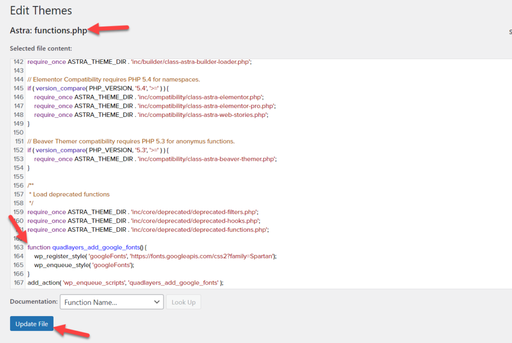 functions.php 文件编辑