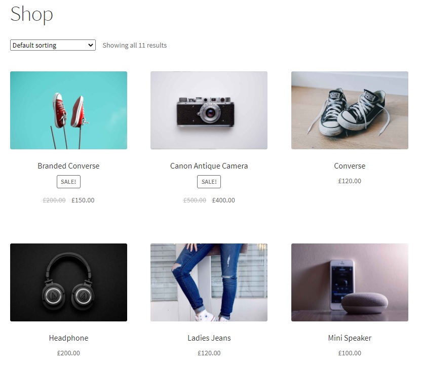 ร้านค้าหลังจากเปิดใช้งานโหมดแคตตาล็อกใน woocommerce