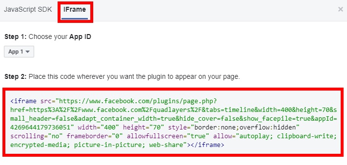 รหัส iframe เพิ่มฟีดกลุ่ม facebook