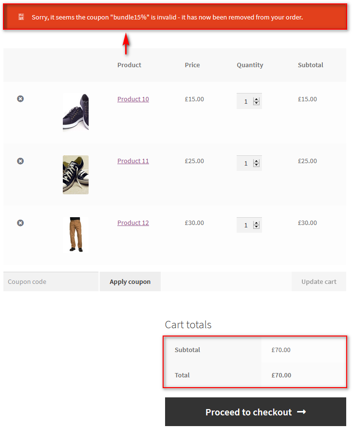 WooCommerce 中的產品包 - 最低購物車數量