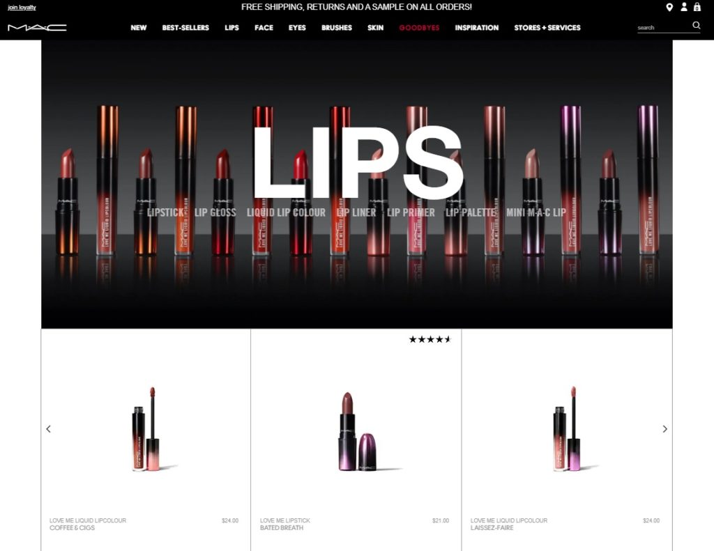 تقوم MAC Cosmetices بتخصيص صفحة فئة woocommerce