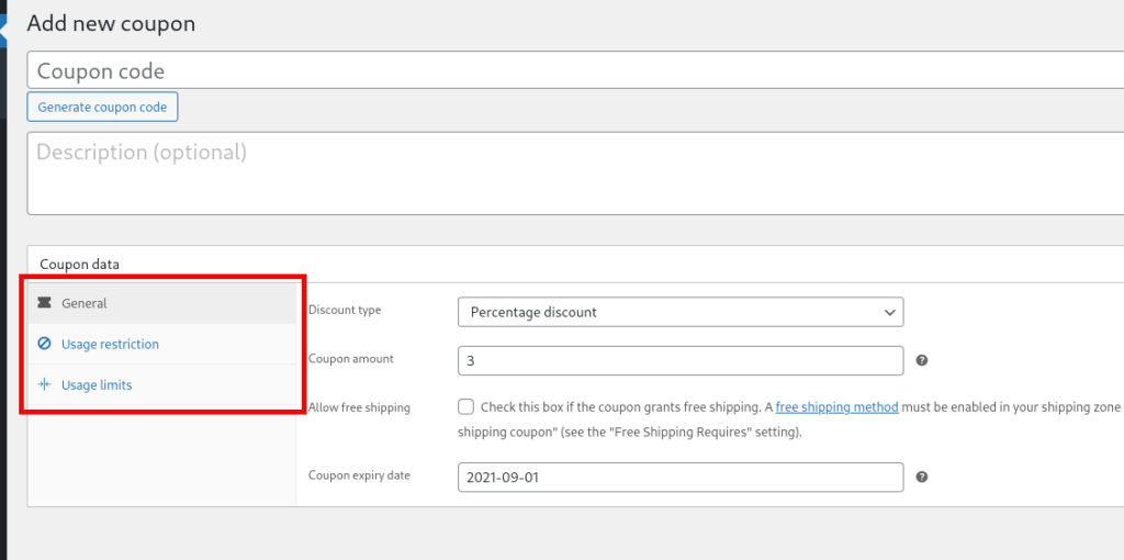 Creați setări pentru cupoane woocommerce