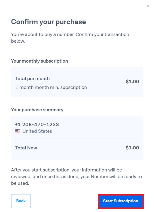 messagebird confirmer l'achat obtenir le numéro virtuel WhatsApp