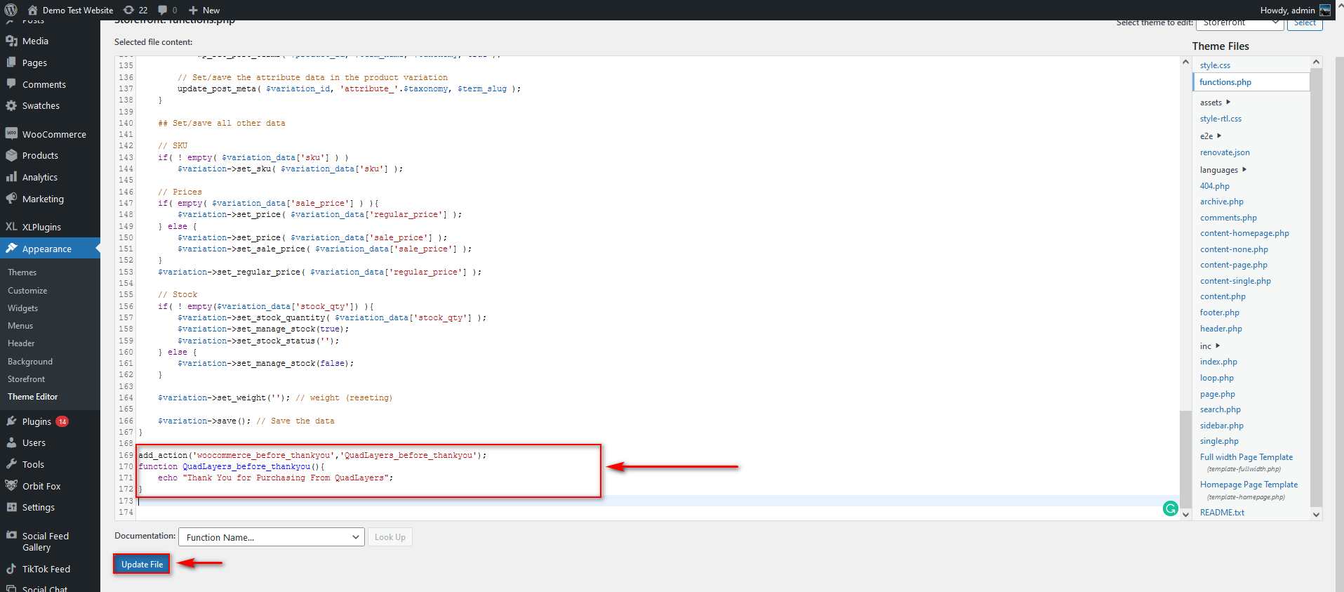 personnaliser la page de remerciement woocommerce - fonctions code php