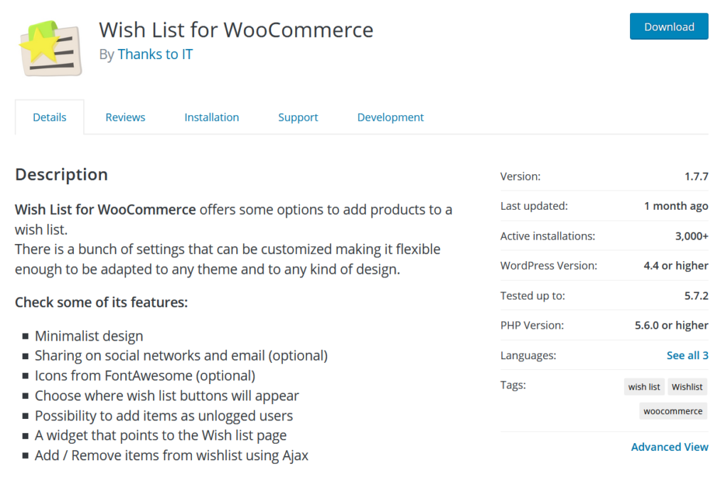 daftar keinginan untuk woocommerce