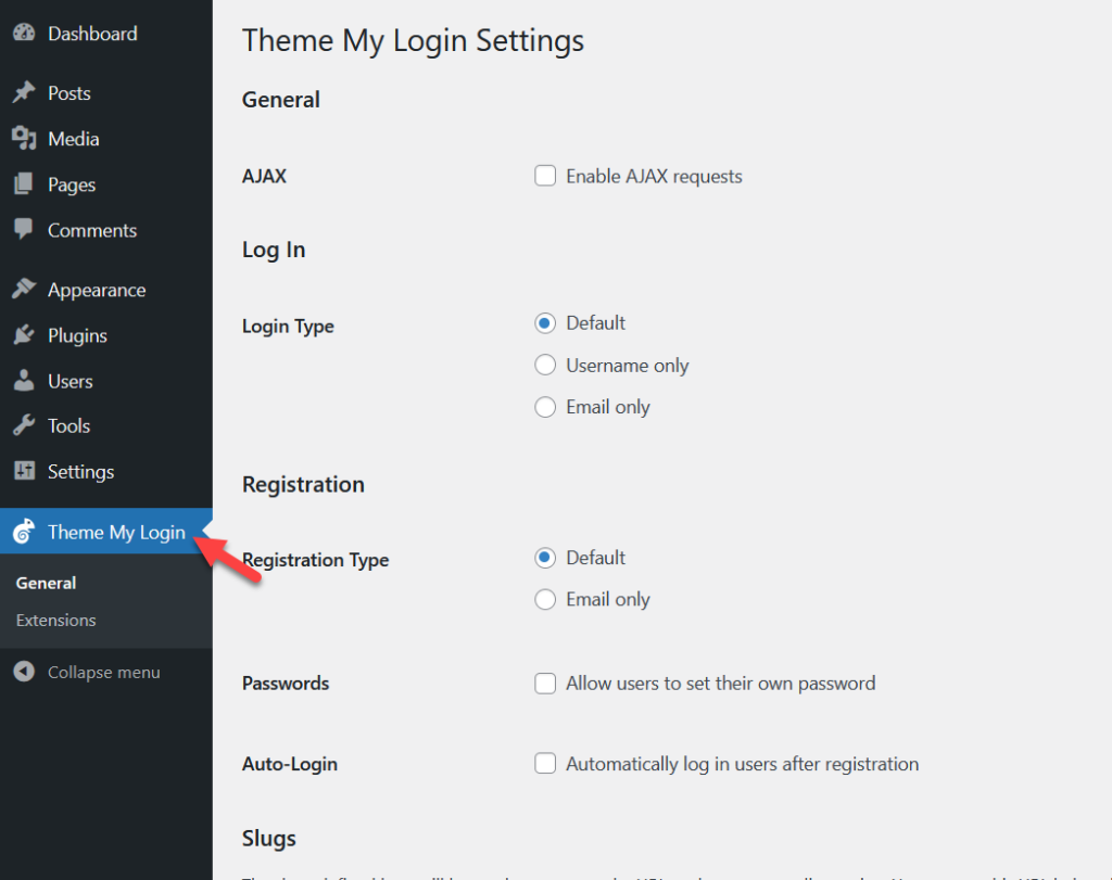 tema pengaturan login saya