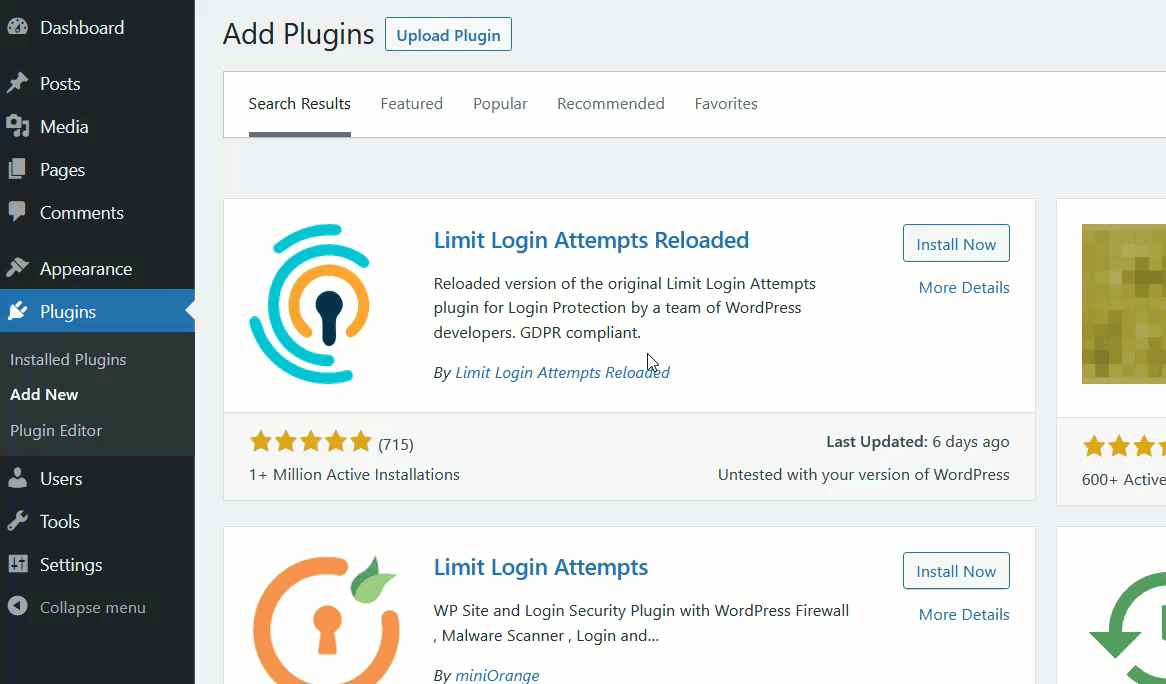 sesuaikan halaman login wordpress - batasi upaya login