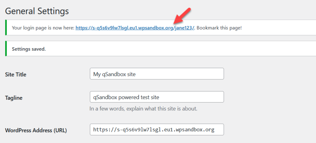 sesuaikan halaman login wordpress - url baru dibuat