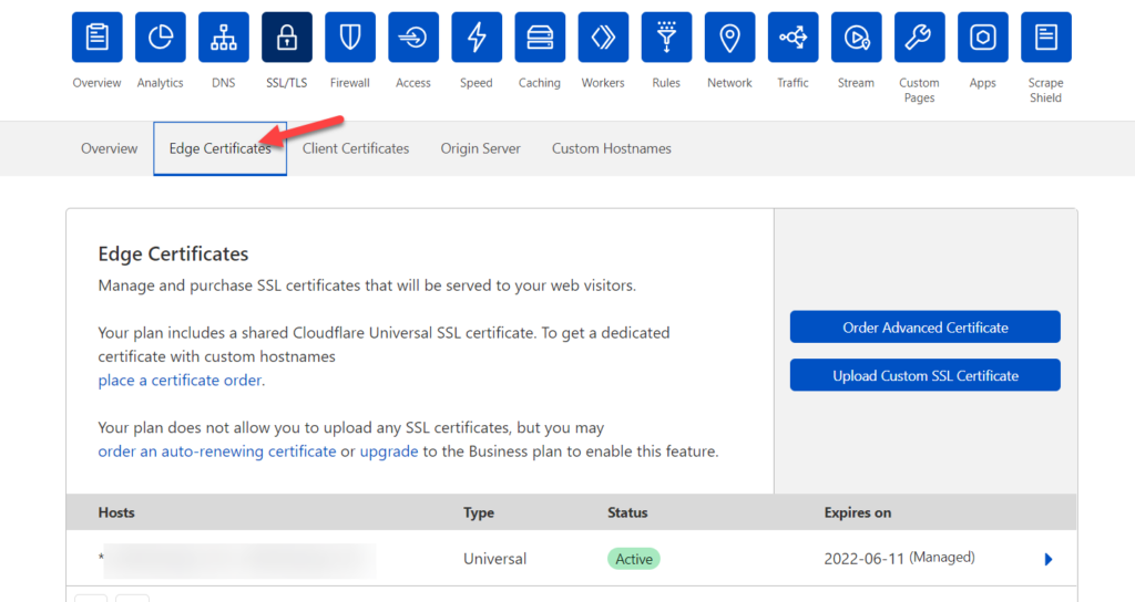 重定向 wordpress 页面 - ssl 边缘证书