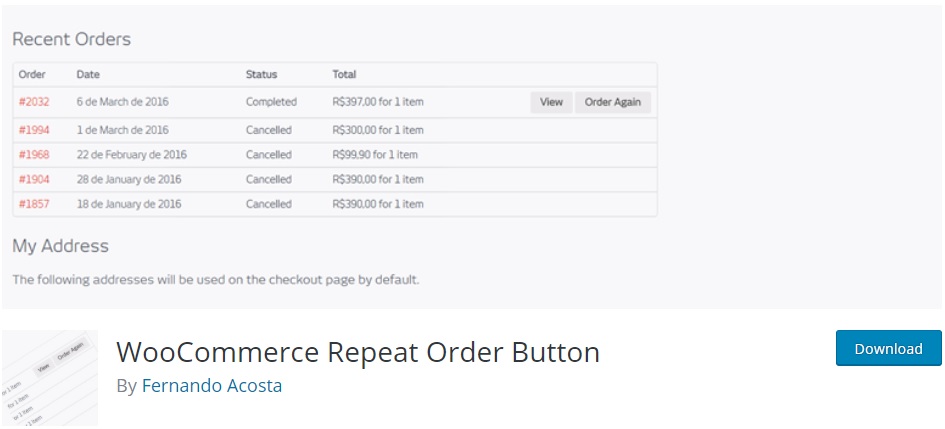 woocommerce 반복 주문 버튼 woocommerce에서 반복 주문