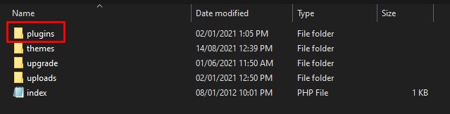WordPressプラグインを非アクティブ化-FTP