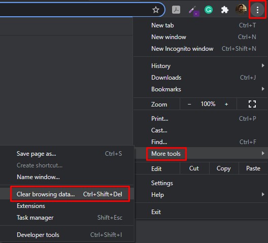 WordPress White Screen of Death（WSOD）を修正する方法-Chromeクリアブラウジングデータ
