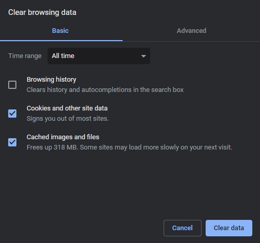 閲覧データとCookieをクリアする-GoogleChrome