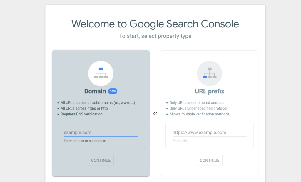 adăugați site WordPress la Google Search Console - gsc home