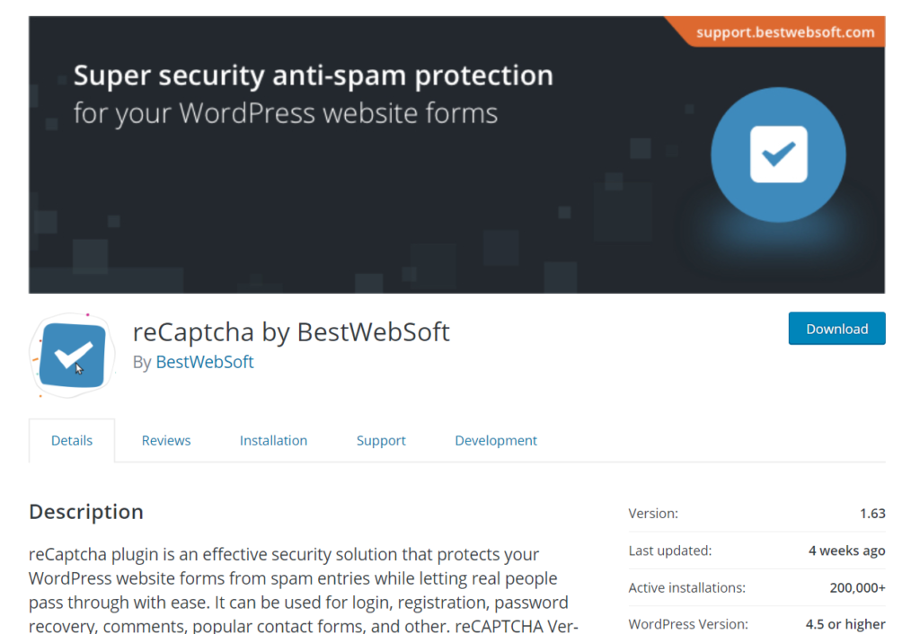 ปลั๊กอิน woocommerce captcha - recaptcha โดย bestwebsoft