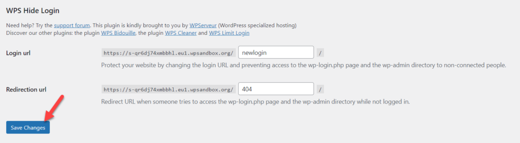 更改 WordPress 登录页面 URL - 保存 wps 隐藏登录