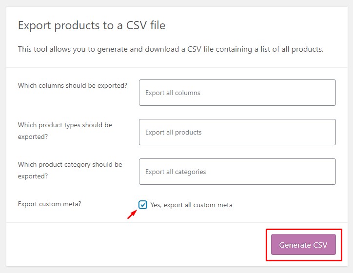 如何批量更改 WooCommerce 價格 - 將產品導出為 CSV 文件