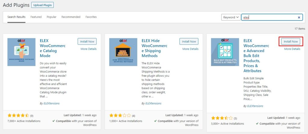 安裝 ELEX WooCommerce 產品批量編輯插件