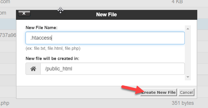 創建新的 htaccess 文件