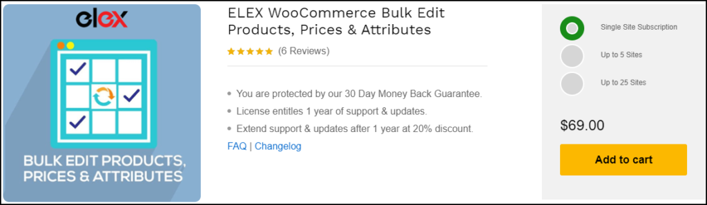 ELEX WooCommerce 高级批量编辑产品、价格和属性