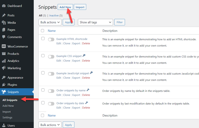 rimuovi la scheda delle informazioni aggiuntive in woocommerce - aggiungi un nuovo snippet di codice