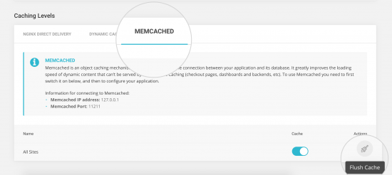 امسح Siteground Memcached