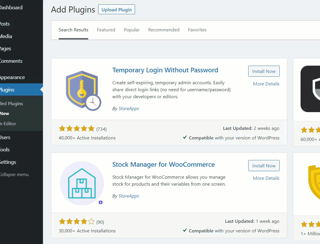 إنشاء تسجيل دخول مؤقت إلى WordPress - تثبيت البرنامج المساعد