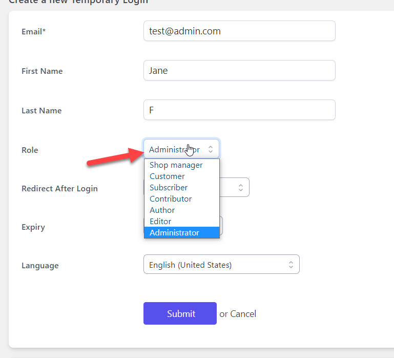 إنشاء تسجيل دخول مؤقت إلى WordPress - دور تسجيل الدخول