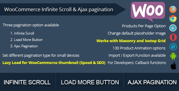 البرنامج المساعد WooCommerce Infinite Scroll و AJAX Pagination لـ WordPress