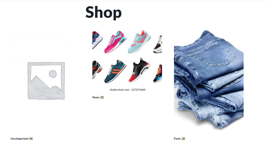 mostra le categorie sulla pagina del negozio woocommerce - risultato shortcode