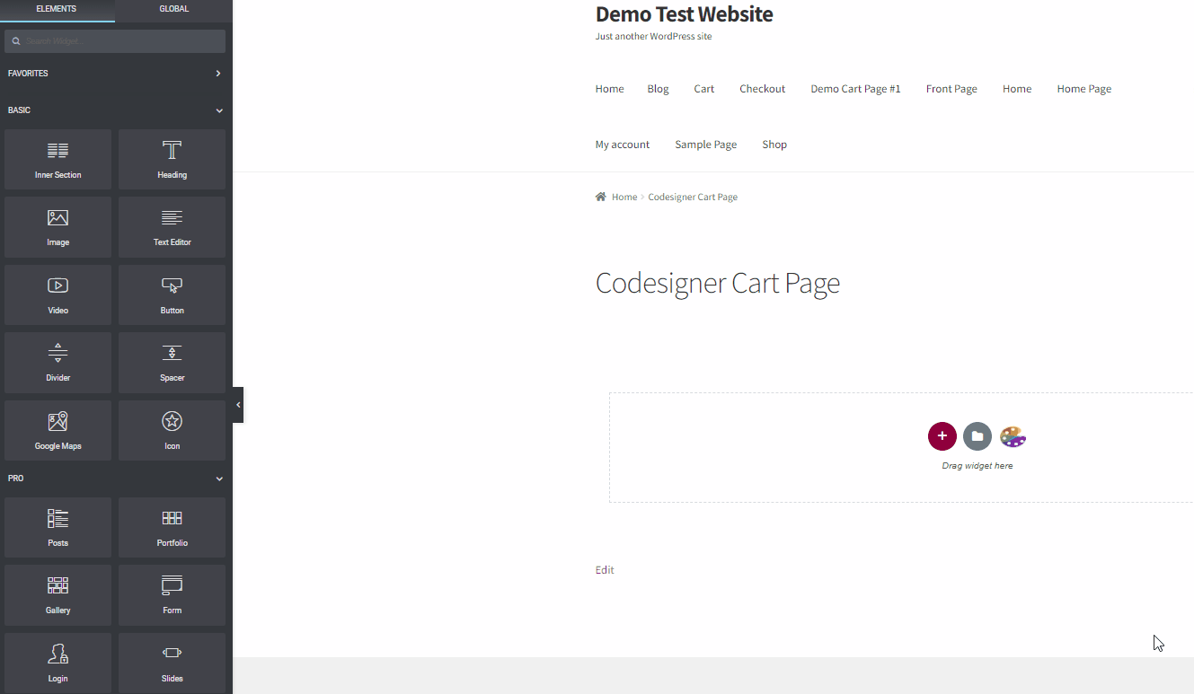 woocommerceカートページelementorをカスタマイズする-codesignerテンプレートを追加する