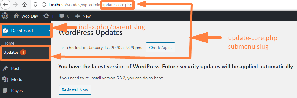 supprimer le menu d'administration de wordpress