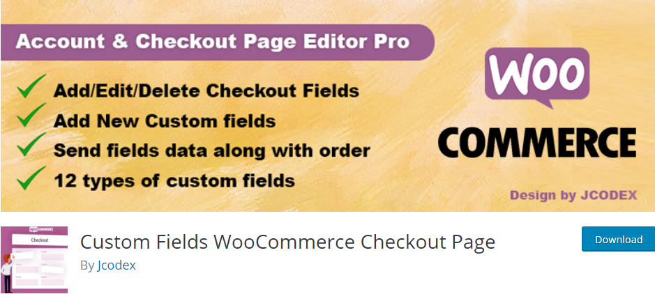 사용자 정의 필드 WooCommerce 체크아웃 페이지