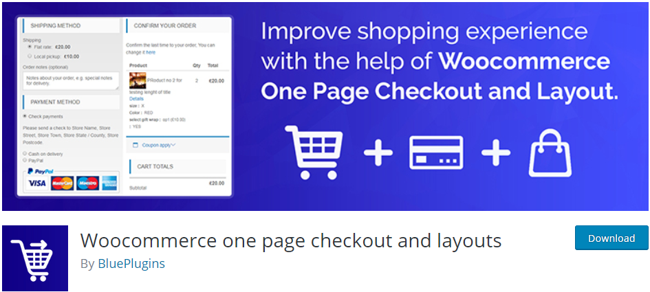 Woocommerce 한 페이지 체크아웃 및 레이아웃