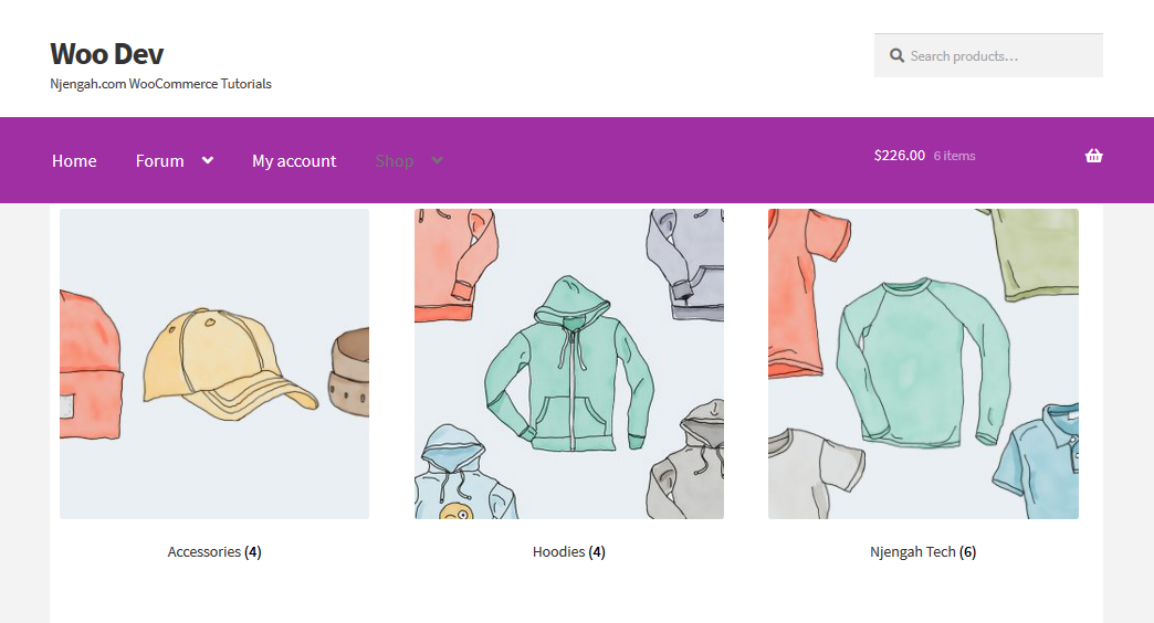 列出 WooCOMmerce 产品类别的子类别