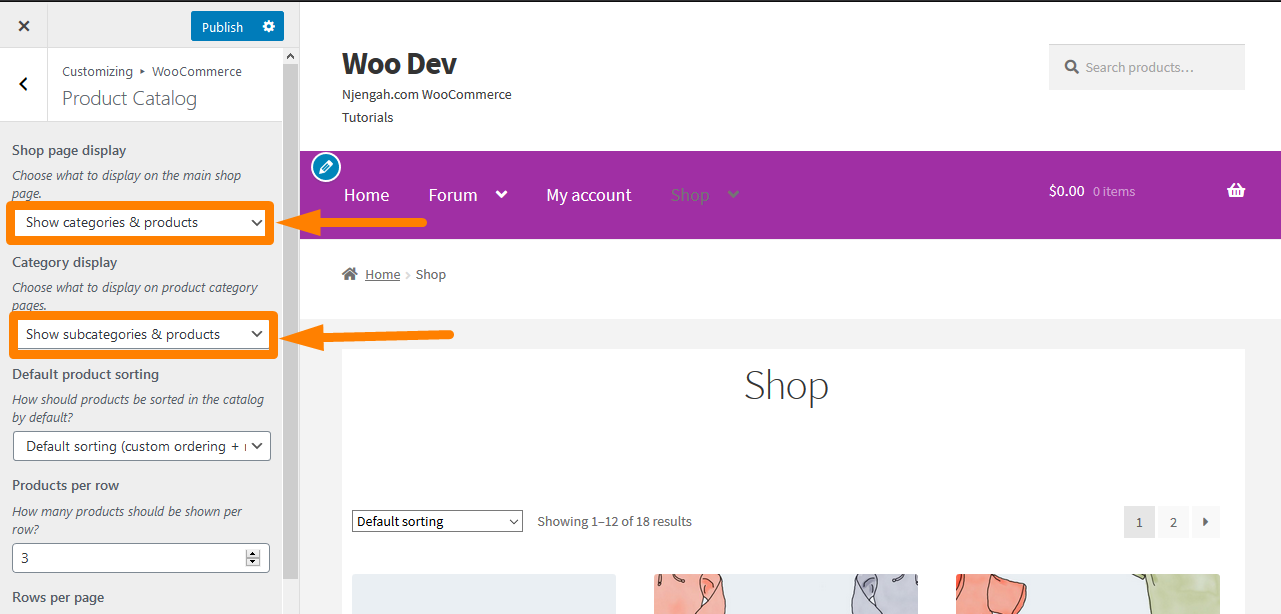 按类别显示 WooCommerce 产品