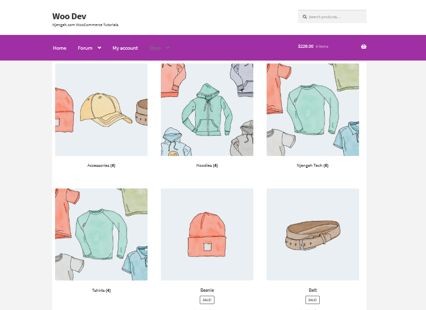 按类别显示 WooCommerce 产品
