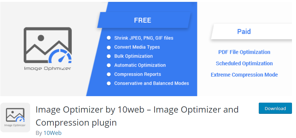 Image Optimizer โดย 10web