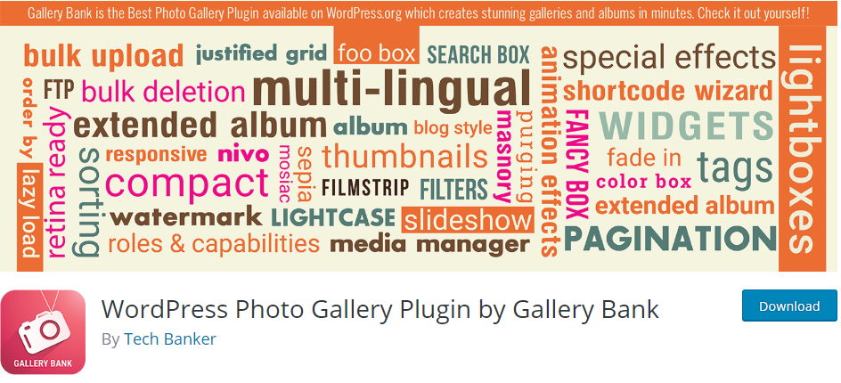 Gallery Bank의 WordPress 사진 갤러리 플러그인